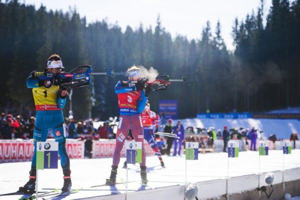 Martin Fourcade (l.) erwägt einen Boykott, wei Anton ­Shipluin (r.) und seine Teamkameraden unter Dopingverdacht stehen.APA