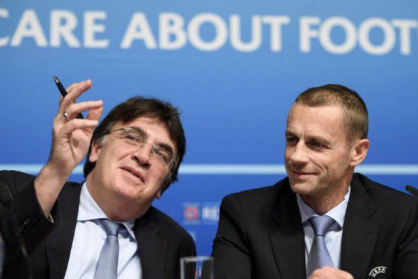 UEFA-Generalsekretär Theodore Theodoridis und UEFA-Präsident Aleksander Ceferin sind sich einig. AFP