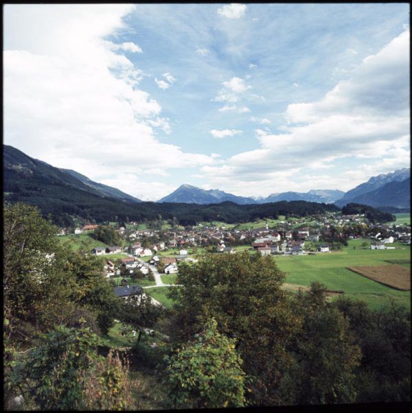 Die Ortschaft Satteins um 1976.Helmut Klapper