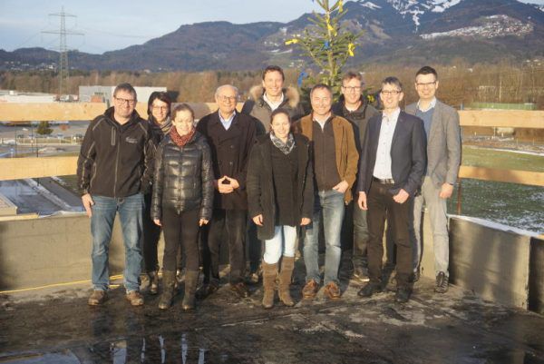 Die Verantwortlichen feierten die Fertigstellung des Rohbaus. Rentschler
