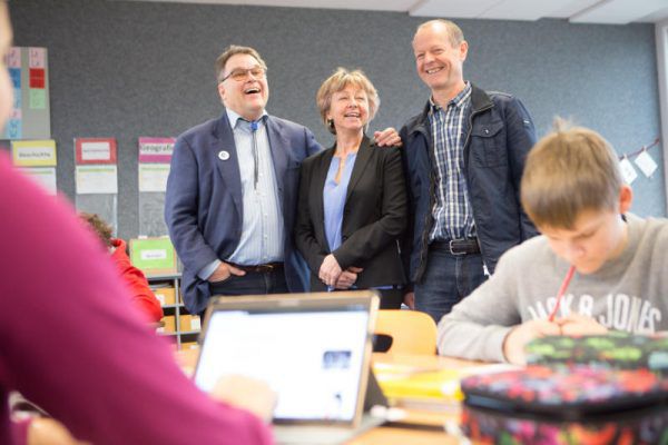 Direktorenrunde: Bernhard Neyer (Mittelschule Bürs), Gudrun Brunner (Mittelschule Höchst) und Christian Grabher (Mittelschule Hard Markt) sehen sich trotz „Wettkampf“ nicht als Konkurrenten.Klaus Hartinger