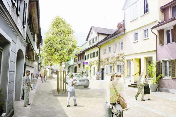 Einen Mix aus historischen Gebäuden und moderner Architektur, kündigt Bürgermeister Dieter Egger an.Stadt HOhenems