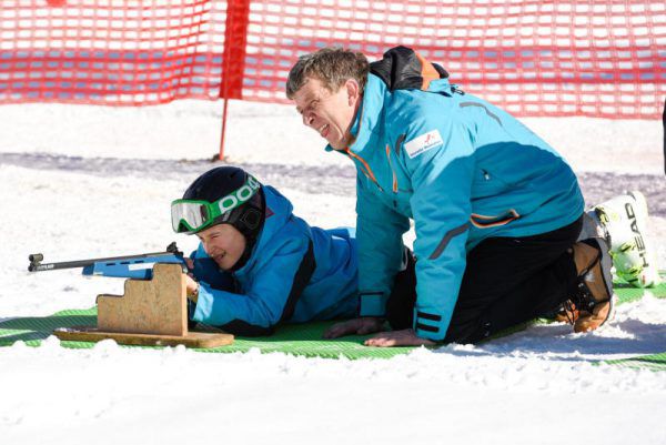Im Biathlon-Parcours kamen Lasergewehre zum Einsatz.