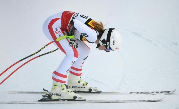 Nach der Zieldurchfahrt musste Christine Scheyer tief durchatmen. Der Super-G war der Auftakt zu einem engen WM-Programm. Gepa