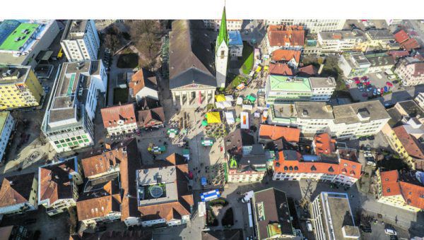 Eine Markthalle sollte das bestehende Format ergänzen.Klaus Hartinger/ Drohnenfoto