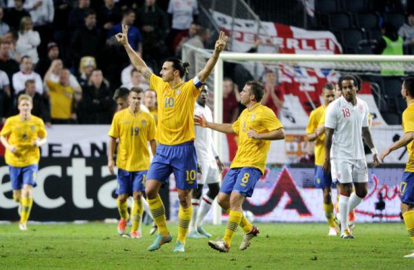 Ibrahimovic und Svensson (r.) in Schwedens Nationalteam. AP