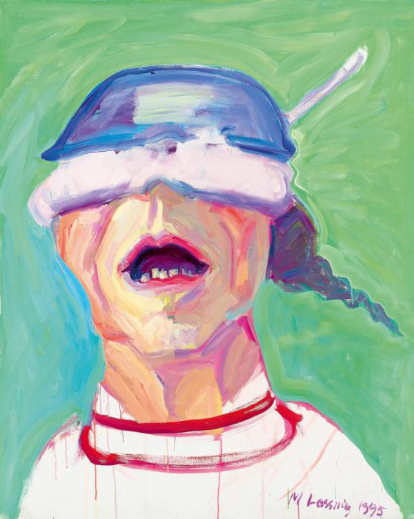 Maria Lassnig: „Selbstporträt mit Kochtopf“. maria Lassnig Stiftung