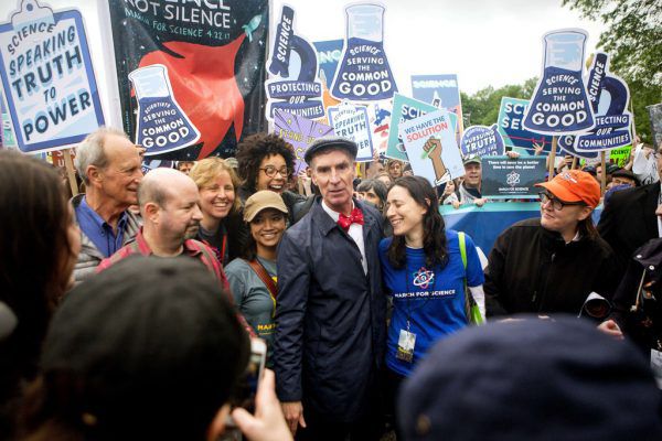 Auch Wissenschaftler und TV-Star Bill Nye demonstrierte. AFP