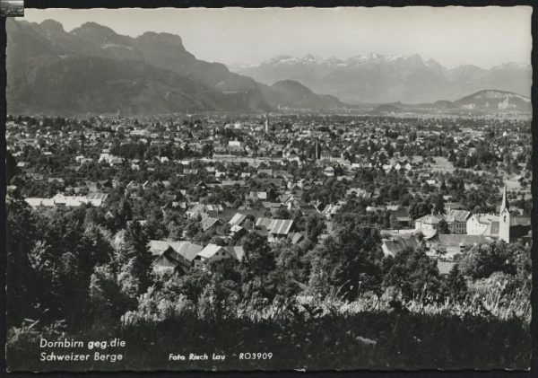 Dornbirn gegen die Schweizer Berge.Risch-Lau, Vor-arlberger Landesbibliothek