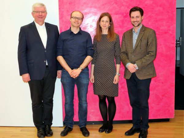 Leitungsteam des Pfarrgemeinderates (v.l.): Pfarrer P. Adrian, Roland Schelling, Petra Steinmair-Pösel, Thomas Feldkircher. Heinz Seeburger