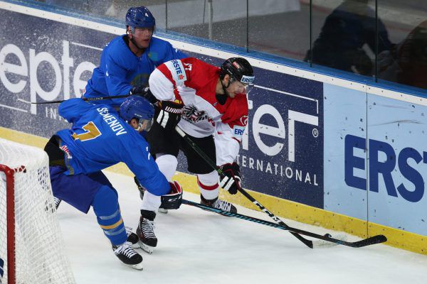 Manuel Ganahl gestern beim 2:3 gegen die Kasachen.GEPA