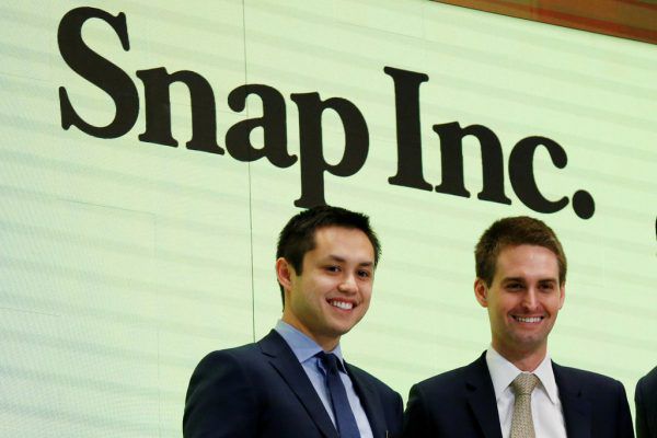 Die beiden Snapchat-Gründer Evan Spiegel (rechts) und Bobby Murphy. Reuters