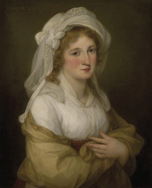 Die Installation der Borg-Schüler. Kleines Bild: Kauffmanns Bildnis der Prinzessin Maria Josepha Hermenegilde von Liechtenstein, 1795. Inge El-Himoud-Sperlich/The Princely Collections