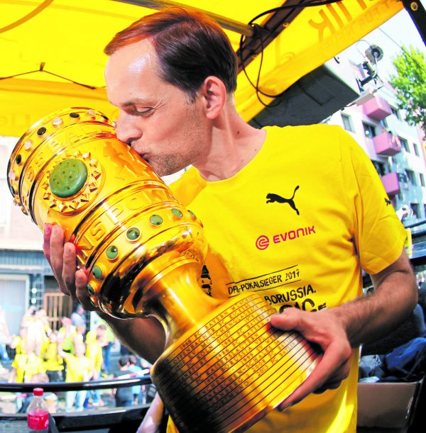 Tuchel beim Empfang am Sonntag in Dortmund. Reuters
