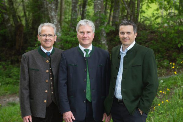 Christof Germann, Landesjägermeister Sepp Bayer und Jürgen Rauch (v.l.) bilden das neue Führungsteam der Vorarlberger Jägerschaft. Dietmar Mathis