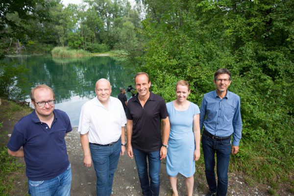 Daniel Hutter, Günter Mathis, Dieter Egger, Christine Bösch-Vetter und Rudolf Alge (v.l.). Hartinger (2), Stadt Hohenems