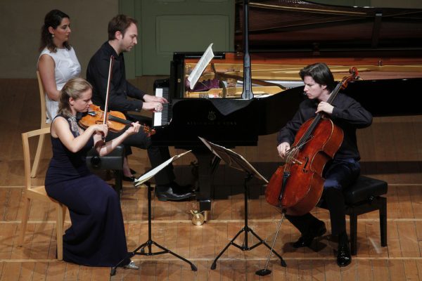 Das Trio mit Julia Fischer, Daniel Müller-Schott und Herbert Schuch überzeugte – ebenso das französische Ensemble Quatuor Ebène (kleines Bild). Schubertiade