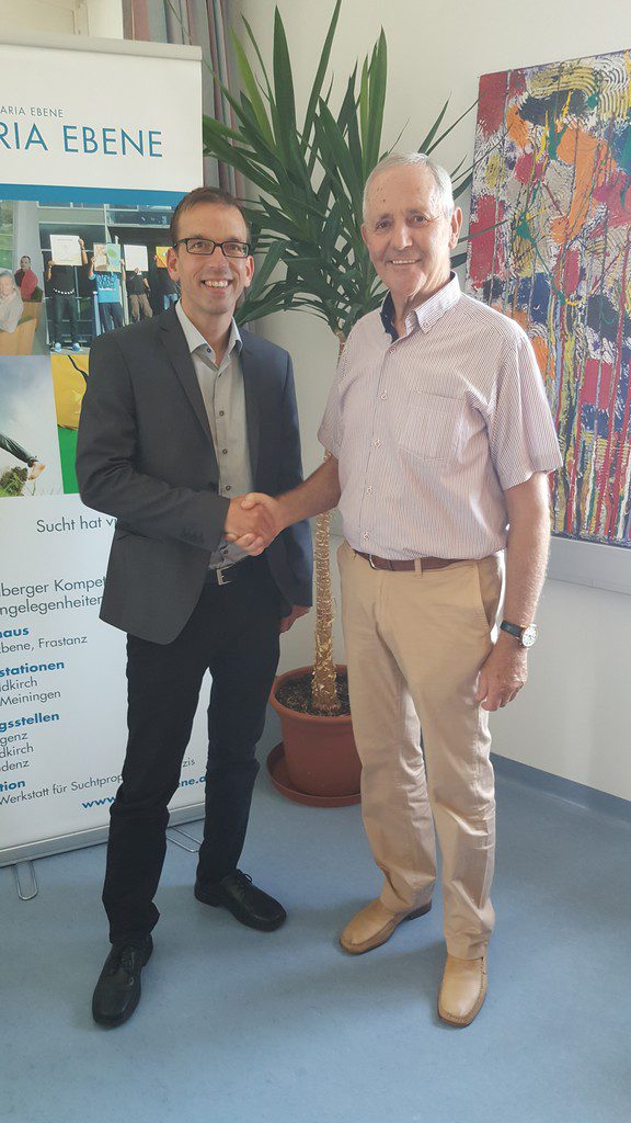 Der zukünftige Primar Michael Willis (l.) und Josef Fink, der Präsident des Kuratoriums der Stiftung Maria Ebene. Stiftung Maria Ebene