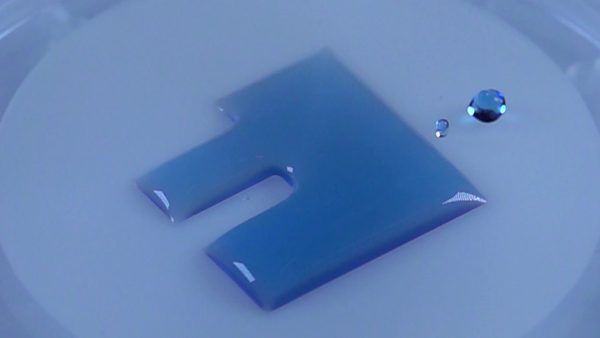 Das FH-Logo komplett aus Wasser geformt. FH Vorarlberg