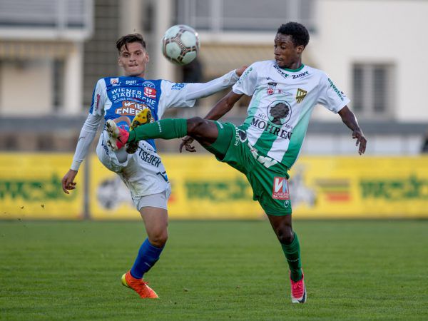 Majeed Ashimeru (r.) war eine der positiven Erscheinungen der vergangenen Wochen. Gepa/Lerch