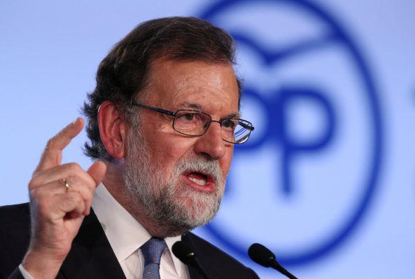 Mariano Rajoy hielt eine Rede in Barcelona. Reuters
