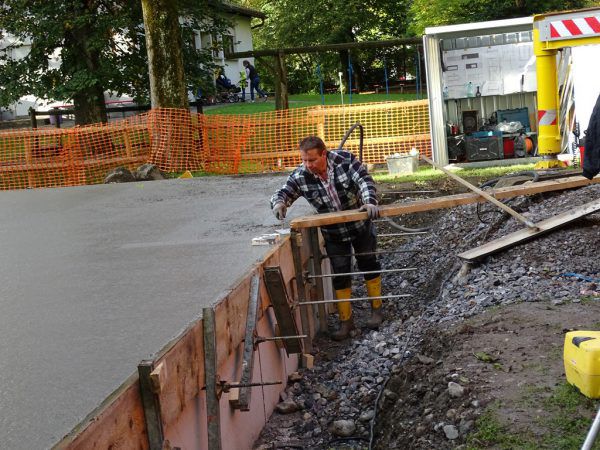 Derzeit wird an der Bodenplatte gearbeitet.  Stadt Bludenz