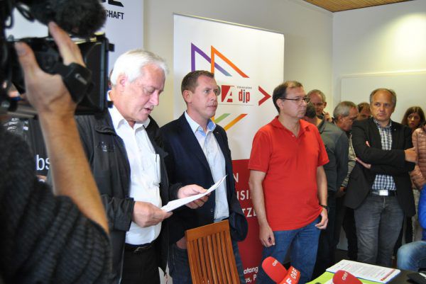 Gewerkschafter und Betriebsräte gestern in Hohenems.  ÖGB