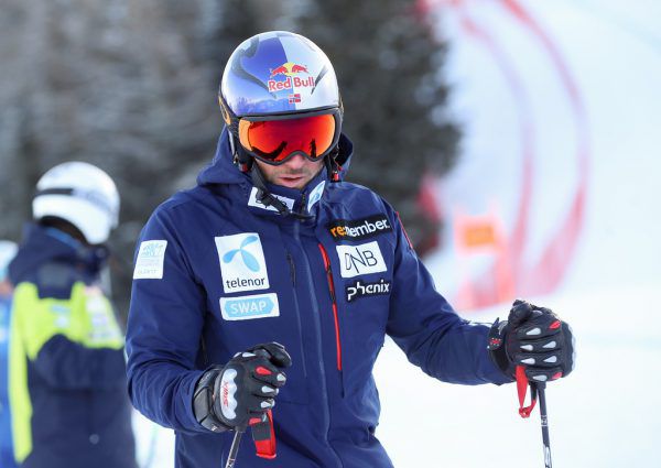 Aksel Lund Svindal bei der Besichtigung auf der Saslong in Gröden. Gepa