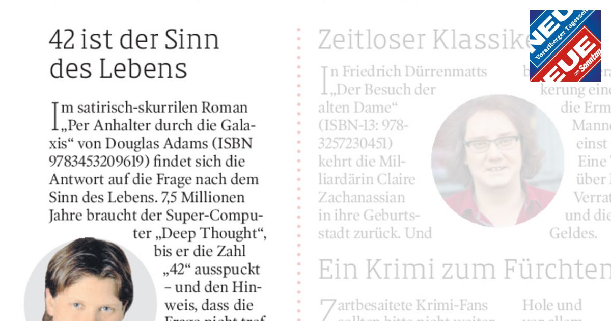 Der Sinn Des Lebens Ist 42 www.neue.at