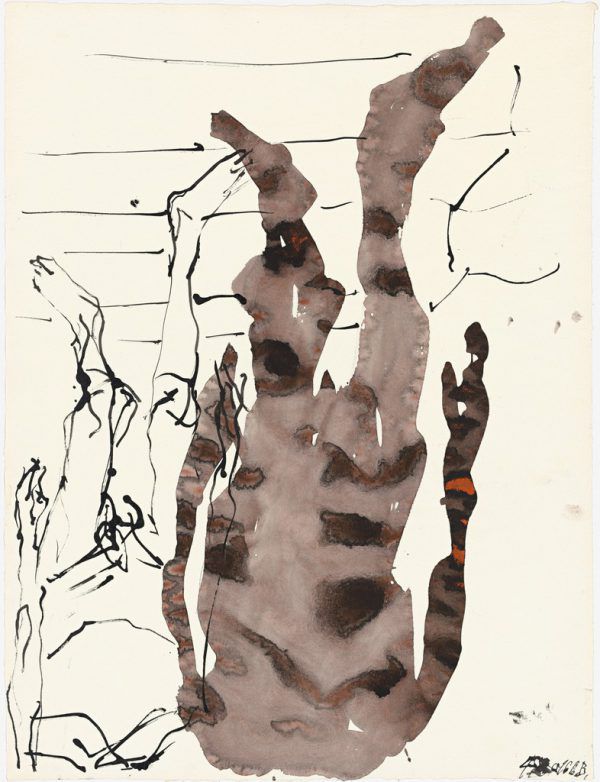Auch „bis auf weiteres abwärts“ (2016) hängt ab morgen im Kunstmuseum. Georg Baselitz