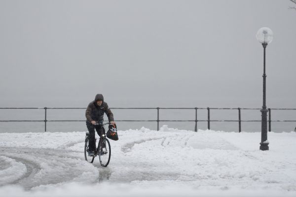 Radfahren auch bei Schnee. Stiplovsek