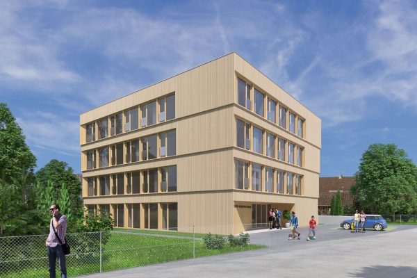 So soll sich das neue Studentenwohnheim ab März 2019 präsentieren. Gestern erfolgte der Spatenstich. Stadt Hohenems