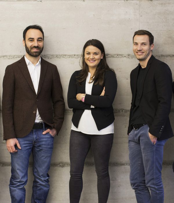 Alexander Abbrederis, Verena Eugster und Peter Flatscher (v.l.) von der Jungen Wirtschaft. JWV