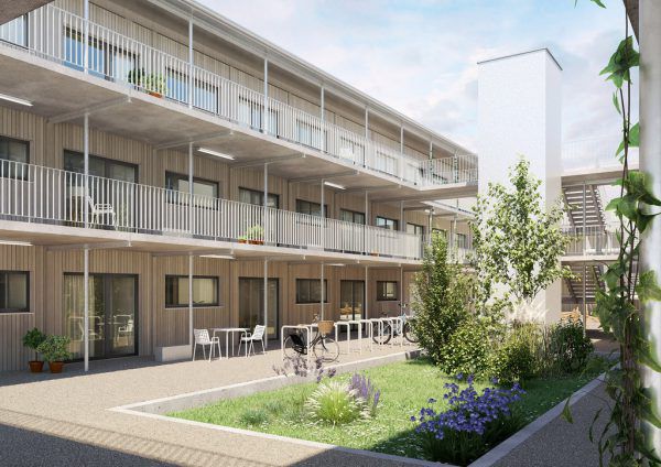 Aus 93 schlüsselfertigen Holzmodulen entsteht die Wohnanlage Vulkanplatz in Zürich. Kaufmann