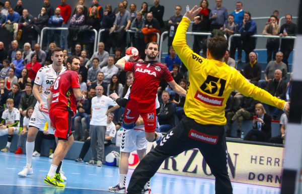 Luca Raschle erzielte gestern fünf Treffer für die Harder und war damit einer der Matchwinner. Klaus Hartinger