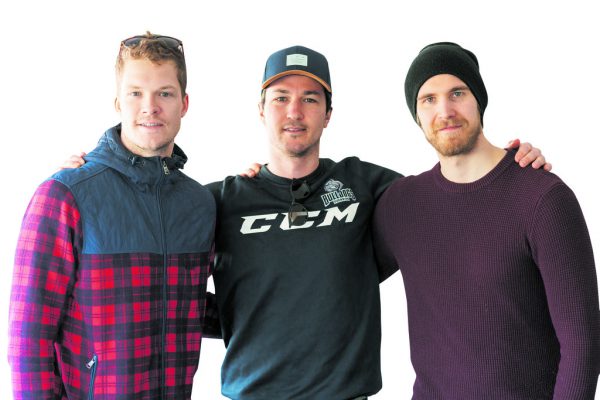 Matt Fraser, Brodie Reid und Rasmus Rinne beim launigen NEUE-Interview.GEPA/Lerch (1), Stiplovsek (1)