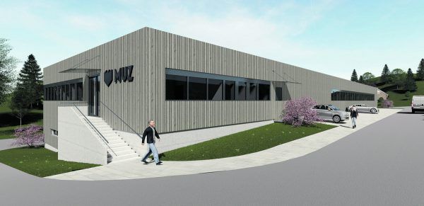 So soll der neue Stammsitz der MUZ GmbH in Hittisau aussehen. Goldbeck Rhomberg