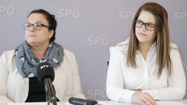 SPÖ-Landesfrauenvorsitzende Veronika Keck (l.) und SPÖ-Landesfrauengeschäftsführerin Jeannette Greiter. SPÖ Vorarlberg