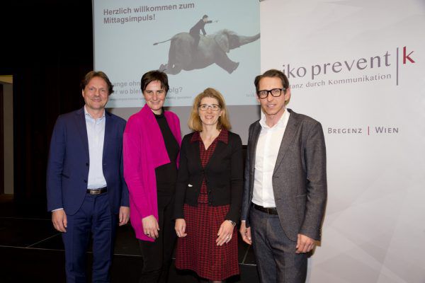 V.l.: Hans-Joachim Gergs, Sabine Volgger, Astrid Kühn-Ulrich und Dieter Bitschnau (wikopreventk).   wikopreventk (5)