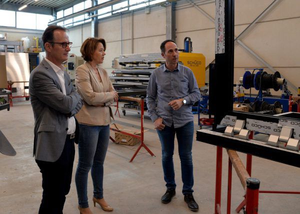 Bürgermeisterin Andrea Kaufmann besuchte Betriebe in Wallenmahd. Stadt Dornbirn