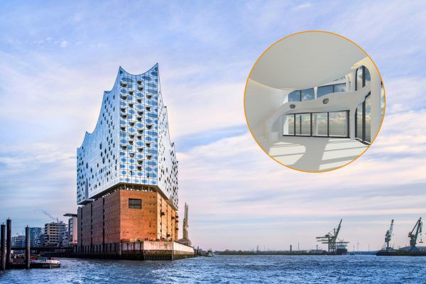 Die Schallschutzlösung ermöglicht ein harmonisches Nebeneinander von Philharmonie und Penthouse. Thies Rätzke / Brückner Architekten GmbH