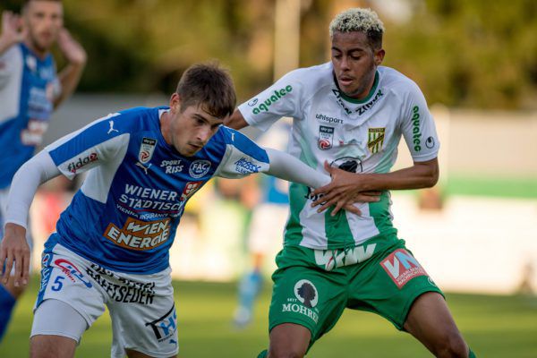 Lucas Barbosa (r.) hat beim 5:0-Heimsieg gegen den FAC ein Mal getroffen. Gepa/Lerch