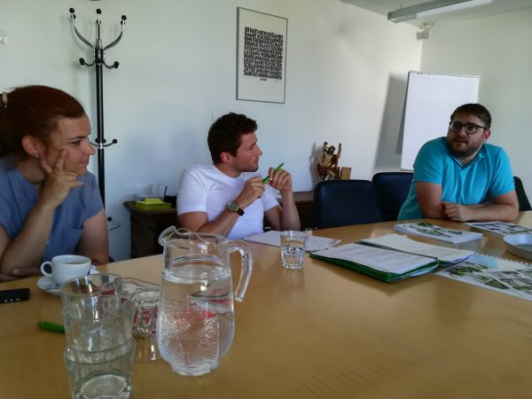 David Stögmüller (Mitte) und die Vorarlberger Landtags­abgeordnete Nina Tomaselli lauschten den Erklärungen von Michael Hämmerle.Parlamentsdirektion, Steinlechner