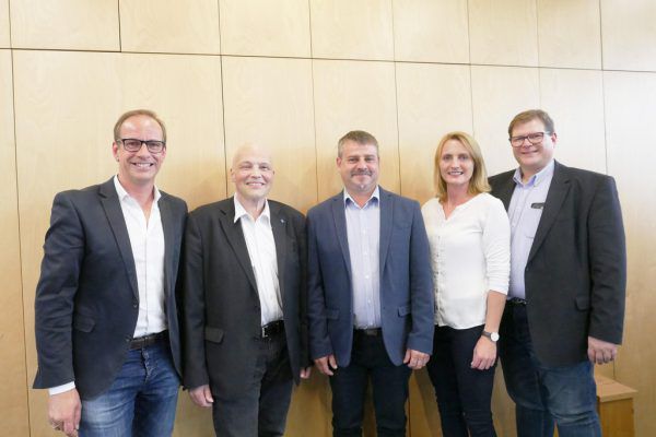 Dieter Egger, Günter Mathis, Gerhard Stoppel, Angelika Benzer, ÖVP-Stadtrat Arno Gächter. Stadt Hohenems