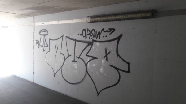 Eine der neuen Kritzeleien in Hohenems. Stadt Hohenems