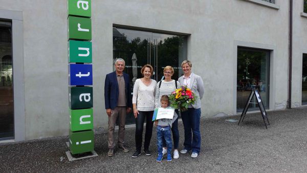 Familie Tschofen wurde von Bürgermeisterin Andrea Kaufmann (2.v.l.) begrüßt. Stadt Dornbirn