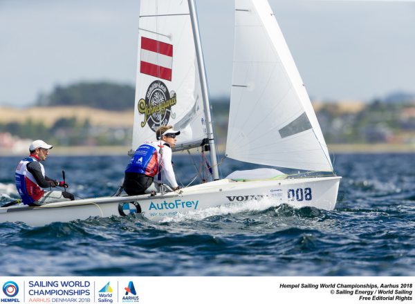 Wieder nur wenig Wind und kein guter Tag für Bargehr und Mähr bei der WM in Aarhus. Sailing Energy/World Sailing