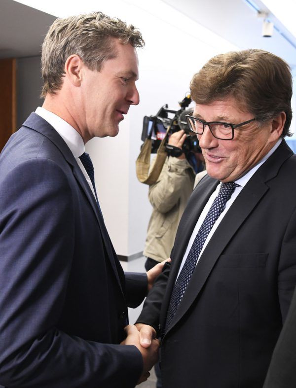 Arbeitgebervertreter Christian Knill und Gewerkschafter Rainer Wimmer. APA