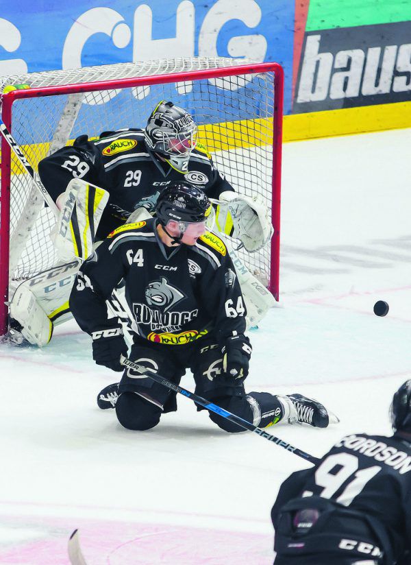 Die zwei finnischen Bulldogs unter sich: Juuso Pulli und Rasmus Rinne. Hartinger (2)