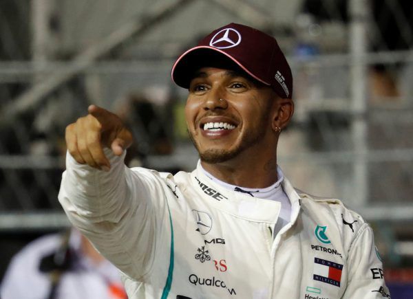 Hamilton jubelte über die 79. Poleposition seiner Karriere. Reuters